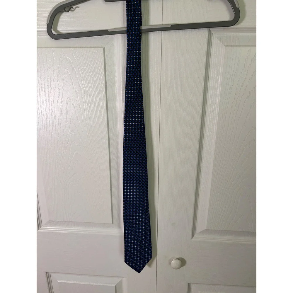 Perth‎ Ltd Mens Necktie Charcoal Grey White Micro Dot Pattern Polyester Tie
